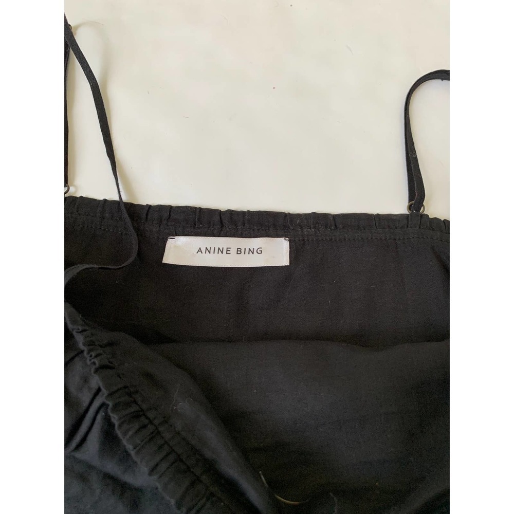 Anine Bing Ruffle Cotton Tank Black size XS - Picture 9 of 12